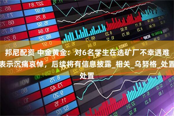 邦尼配资 中金黄金：对6名学生在选矿厂不幸遇难表示沉痛哀悼，后续将有信息披露_相关_乌努格_处置